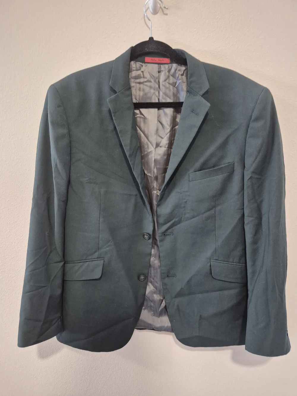 Renoir Men’s Dark Forest Green Two Button Slim Fit Blazer Jacket